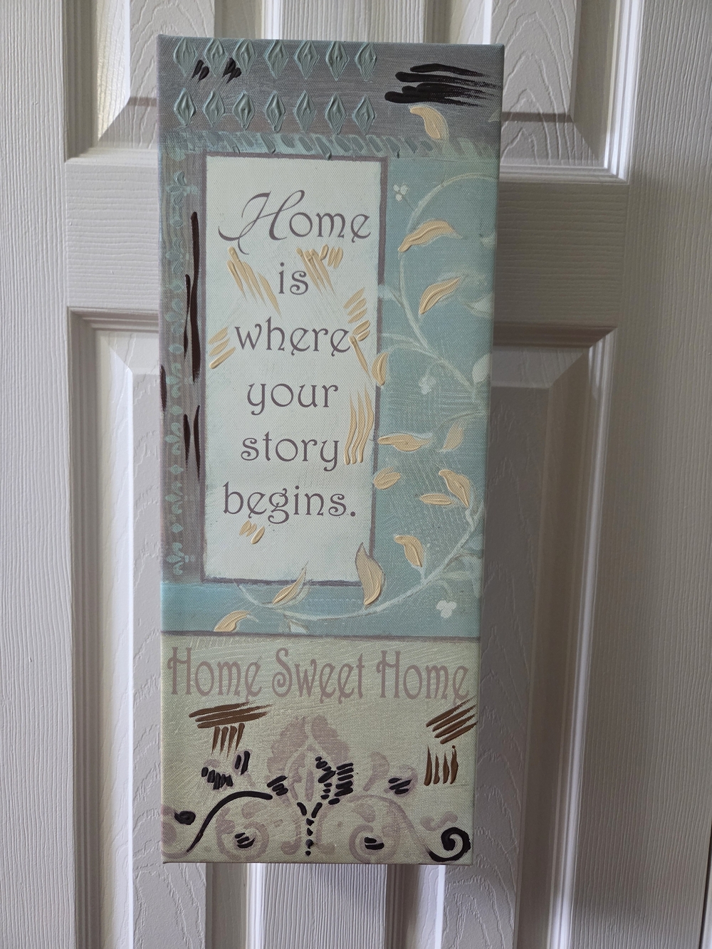 Home Is Where Your Story Begins Wall Art Canvas - Teal & Cream